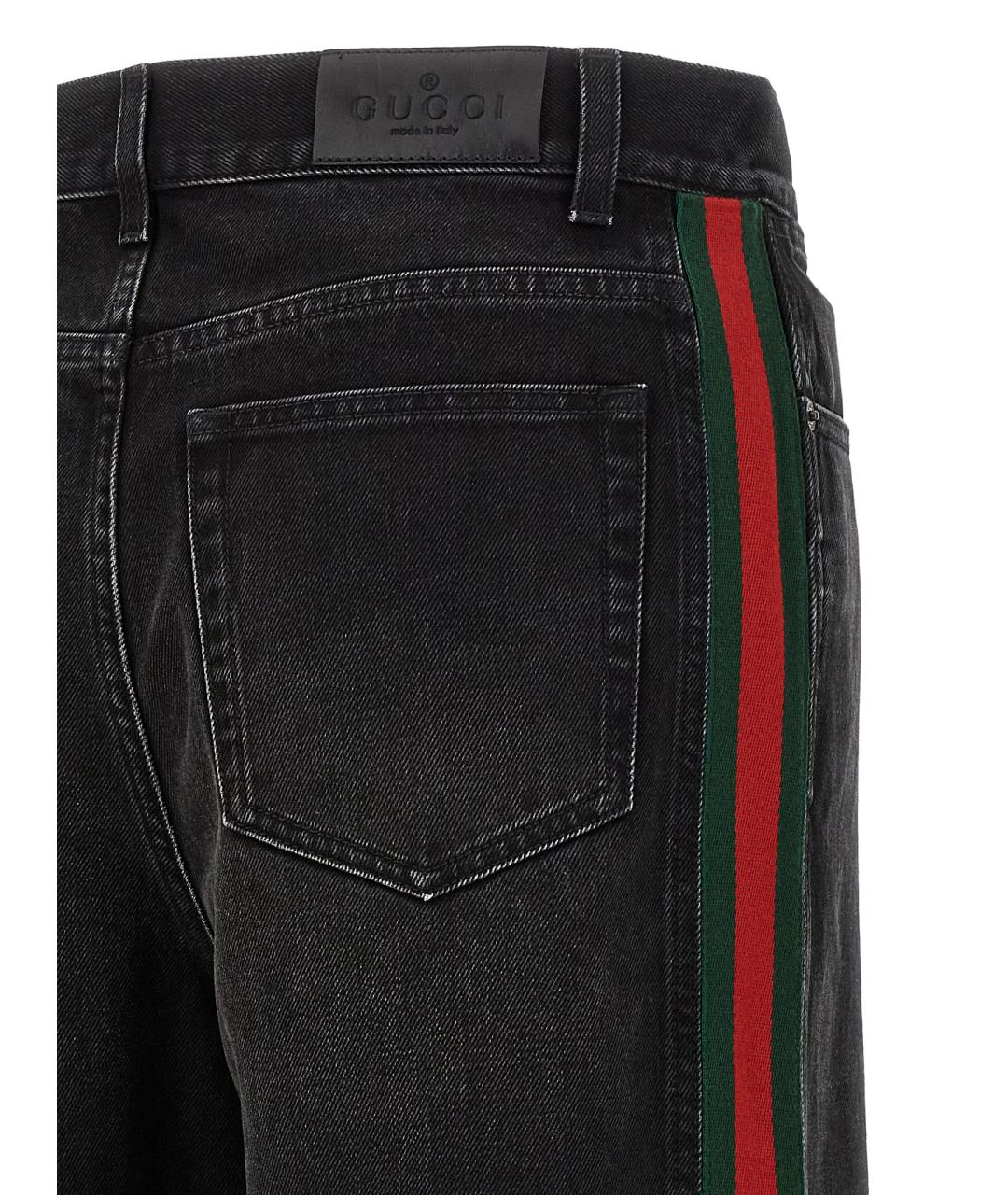 GUCCI Черные хлопковые прямые джинсы, фото 5