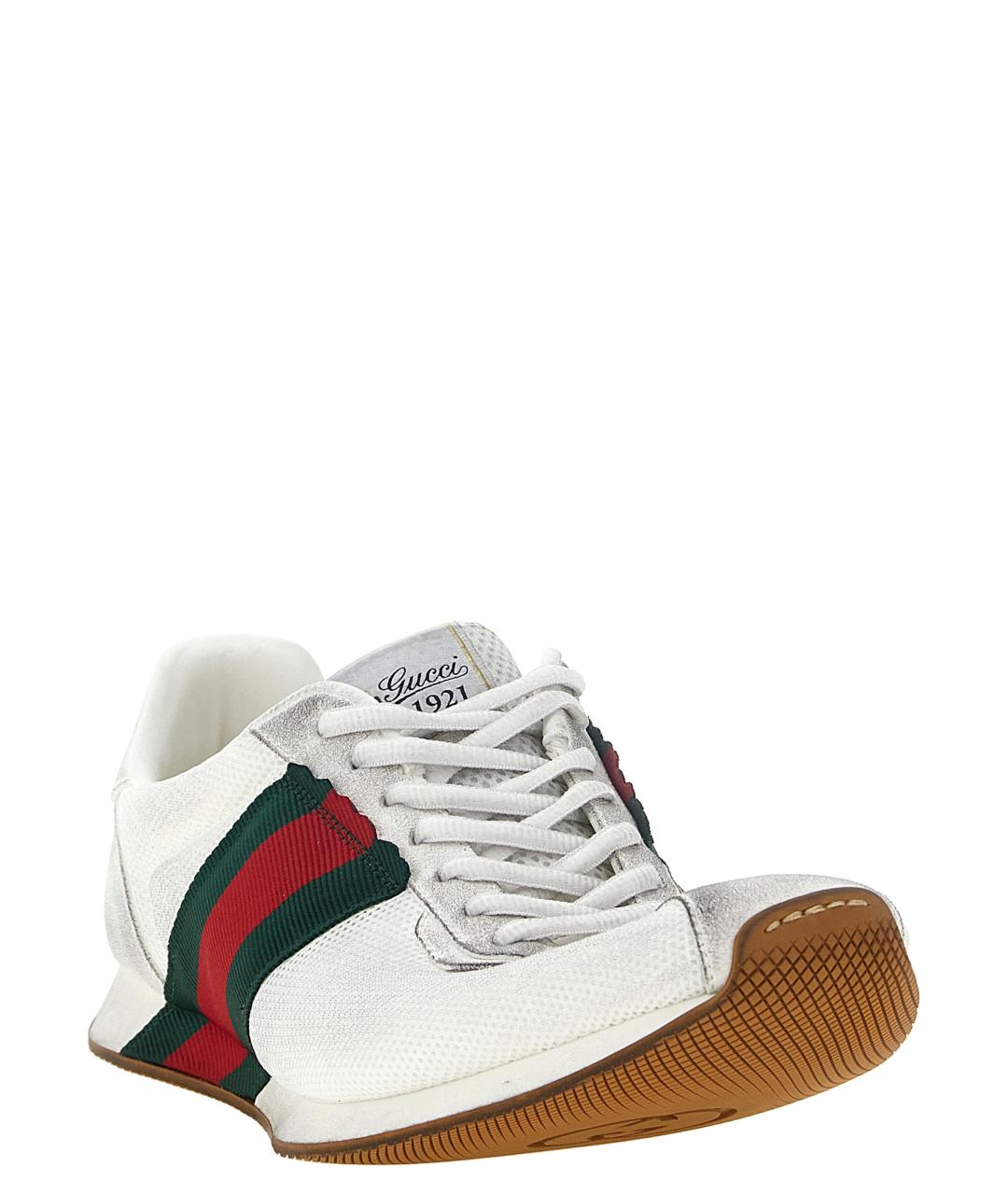 GUCCI Белые синтетические низкие кроссовки / кеды, фото 2