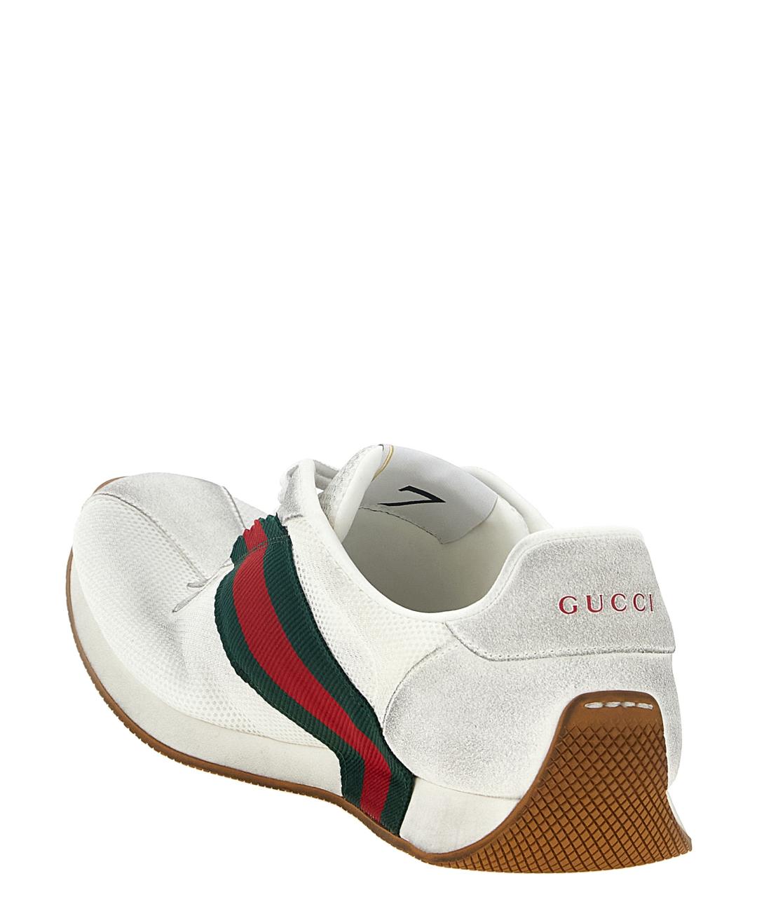 GUCCI Белые синтетические низкие кроссовки / кеды, фото 3