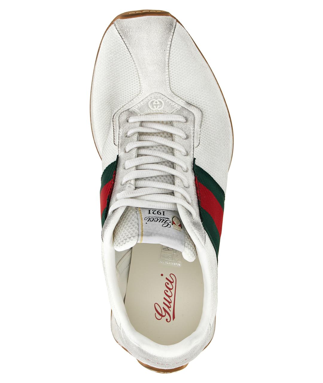 GUCCI Белые синтетические низкие кроссовки / кеды, фото 4