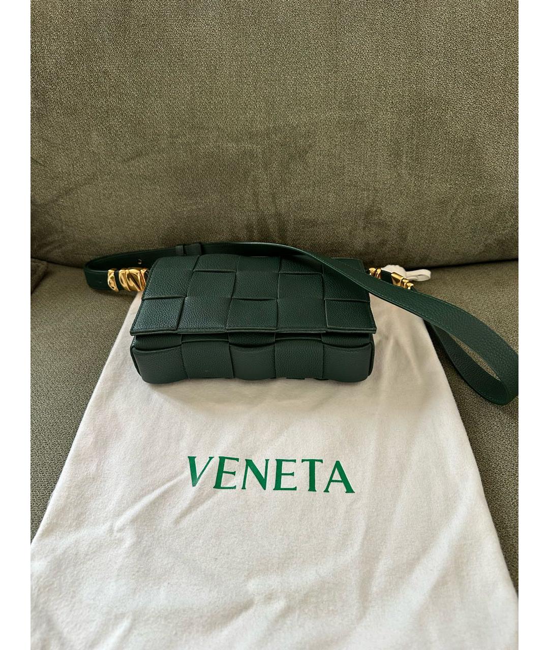 BOTTEGA VENETA Зеленая кожаная сумка через плечо, фото 3