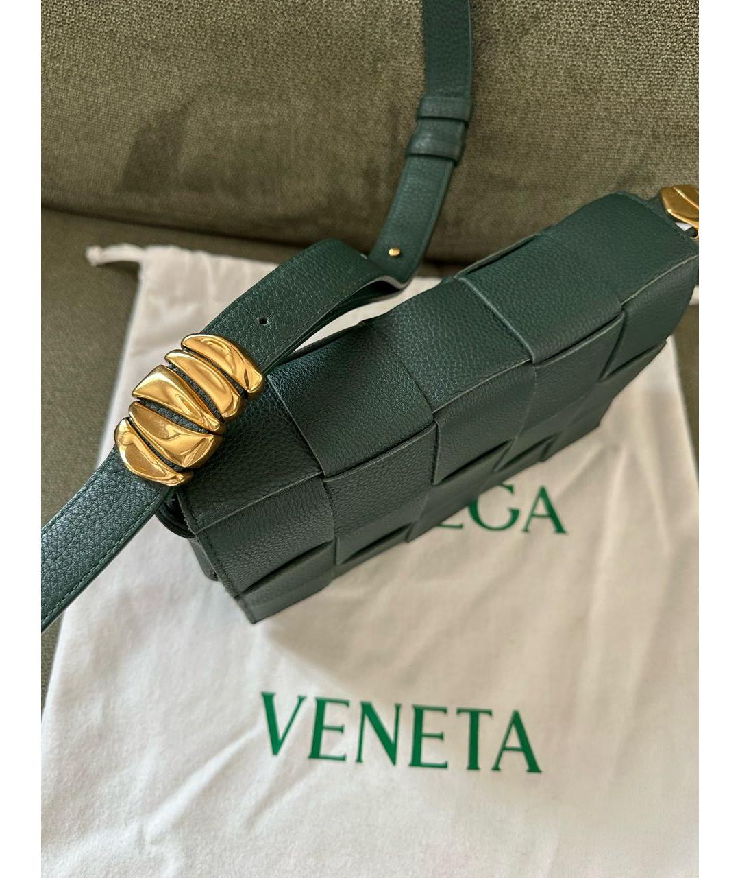 BOTTEGA VENETA Зеленая кожаная сумка через плечо, фото 4