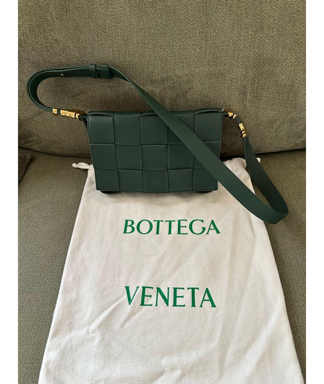 BOTTEGA VENETA Зеленая кожаная сумка через плечо, фото 2
