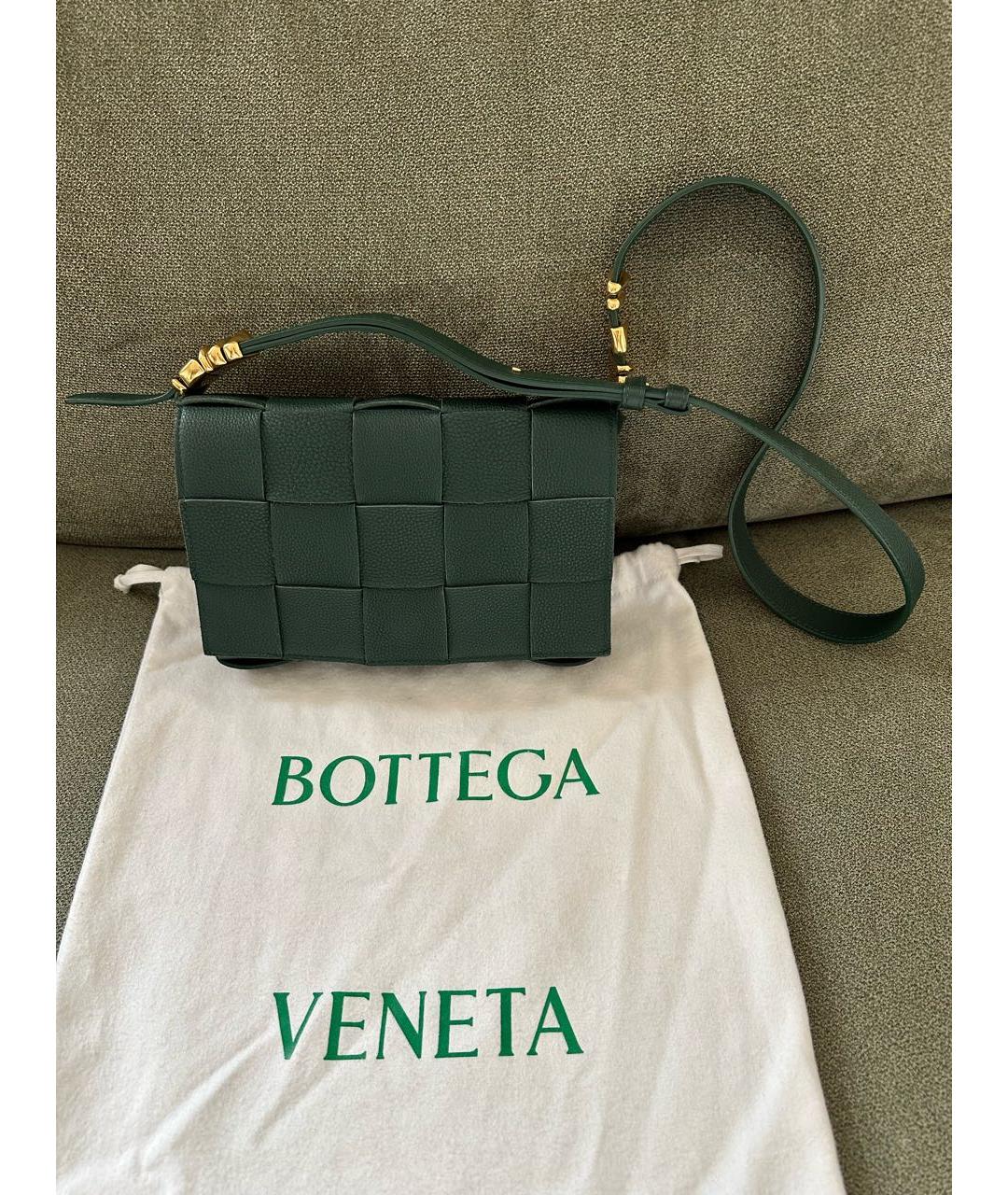 BOTTEGA VENETA Зеленая кожаная сумка через плечо, фото 7