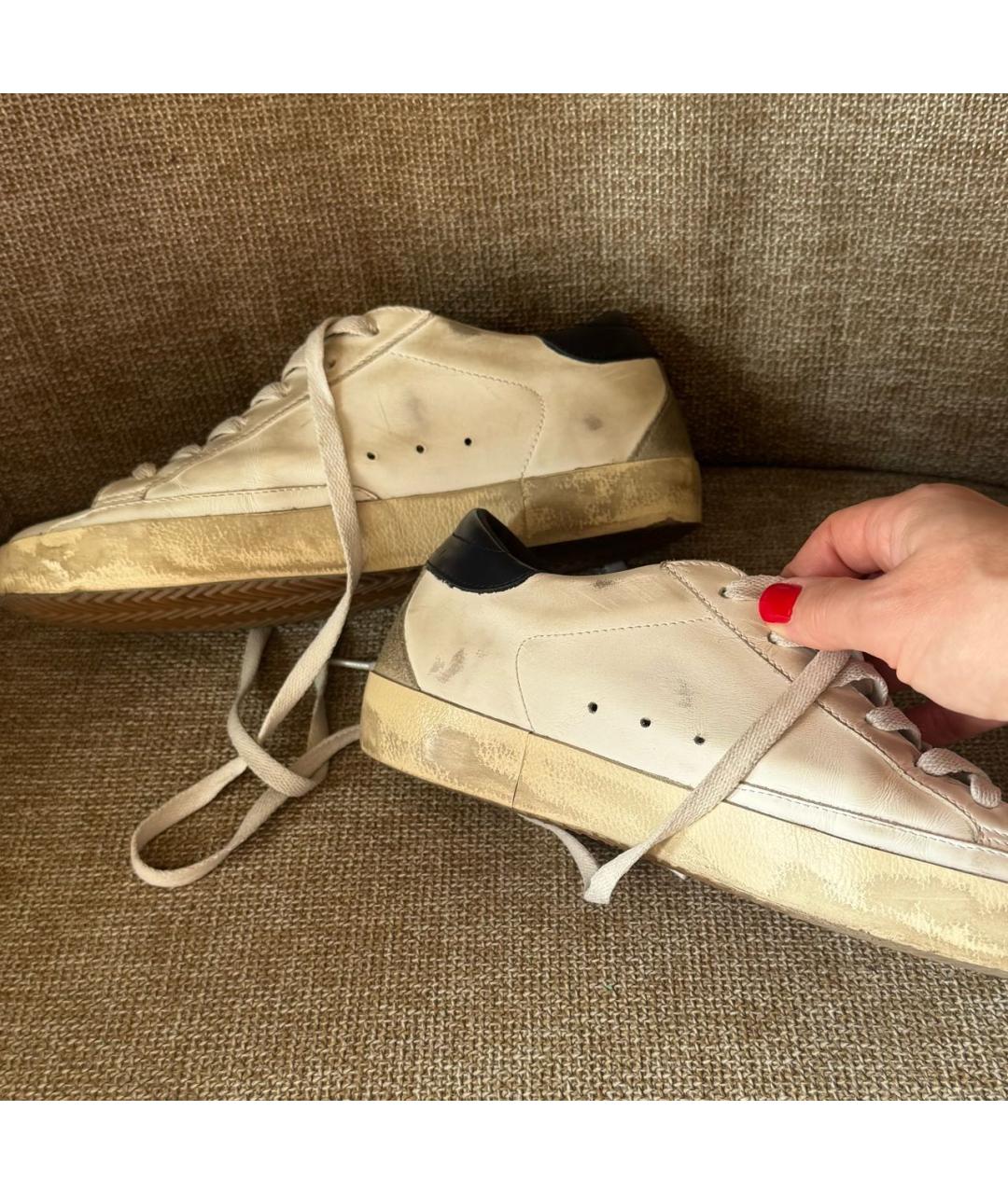 GOLDEN GOOSE Белые кожаные кеды, фото 7