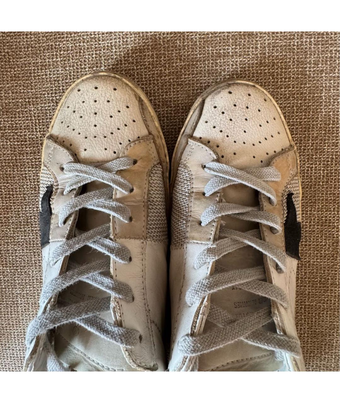 GOLDEN GOOSE Белые кожаные кеды, фото 2