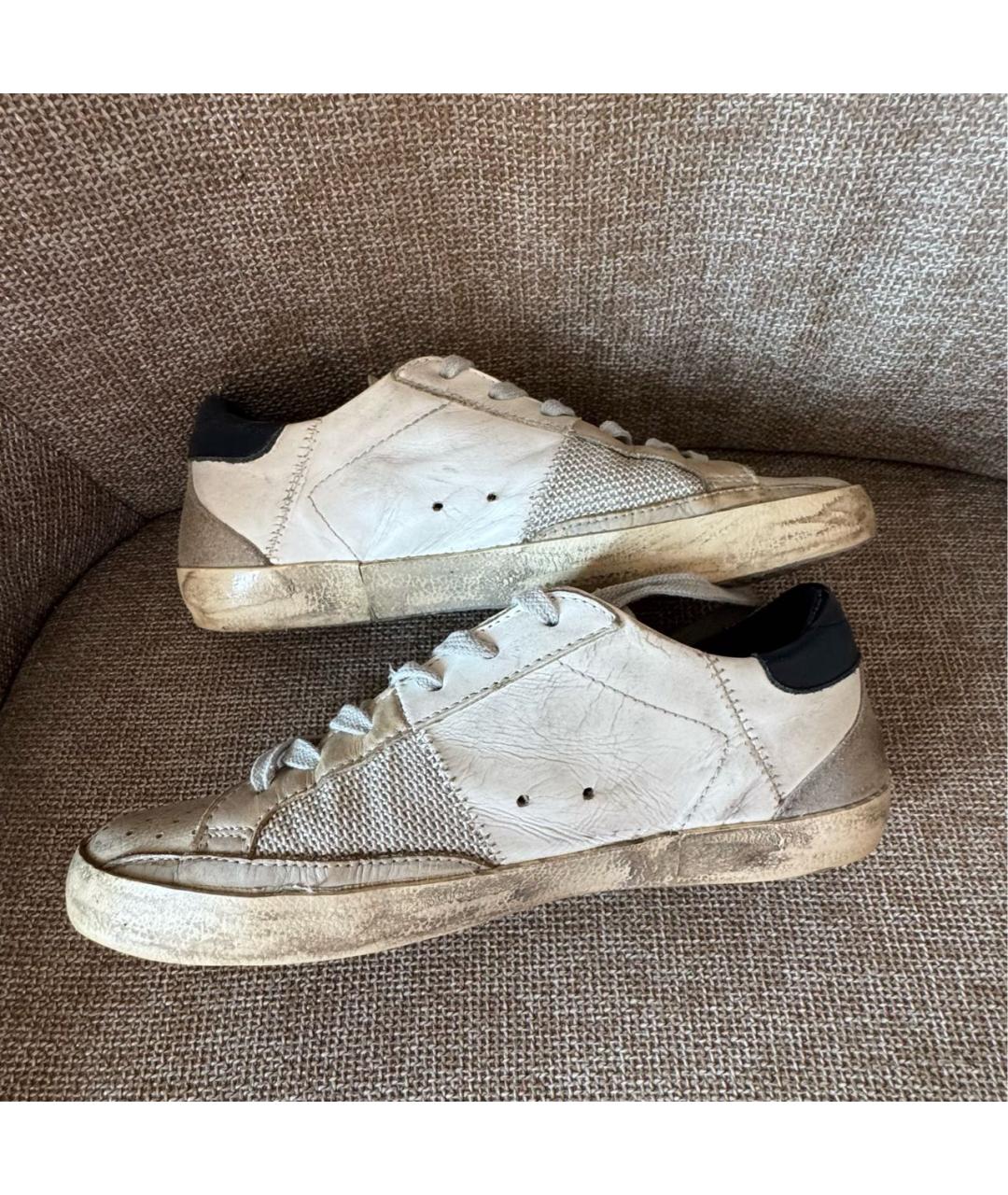 GOLDEN GOOSE Белые кожаные кеды, фото 4