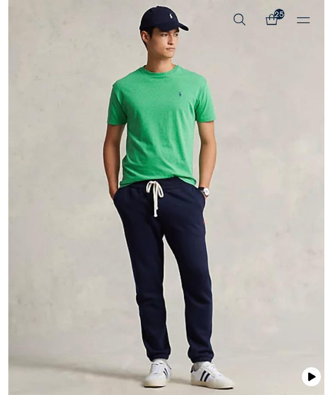 POLO RALPH LAUREN Зеленая хлопковая футболка, фото 5