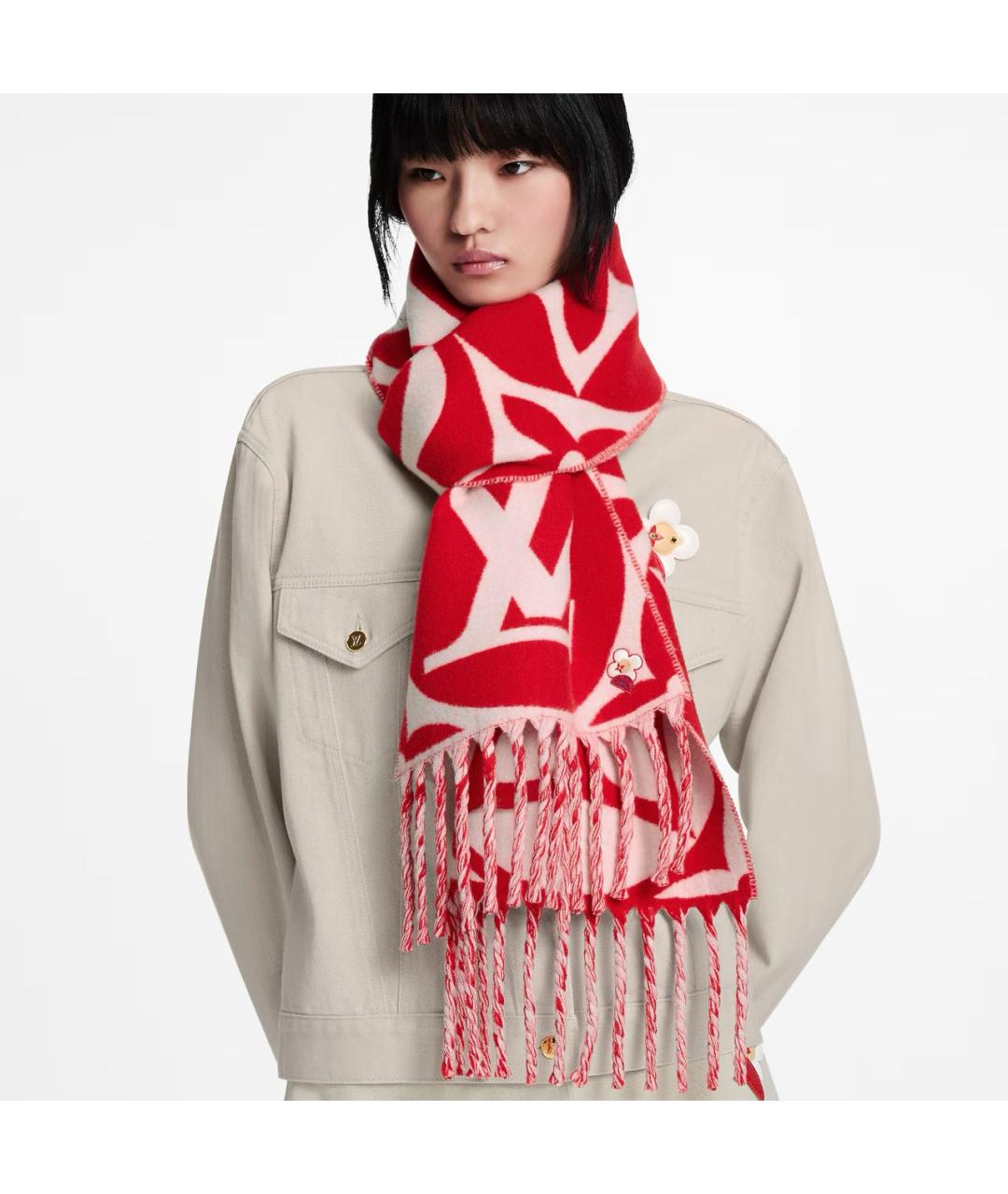 LOUIS VUITTON Мульти шерстяной шарф, фото 4