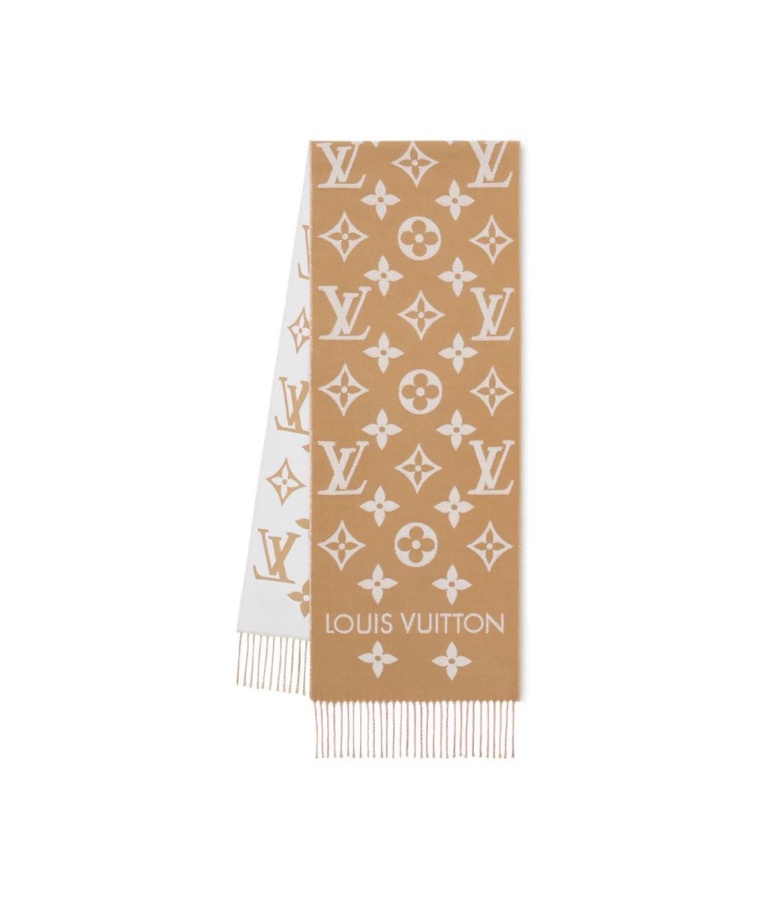LOUIS VUITTON Бежевый шерстяной шарф, фото 1