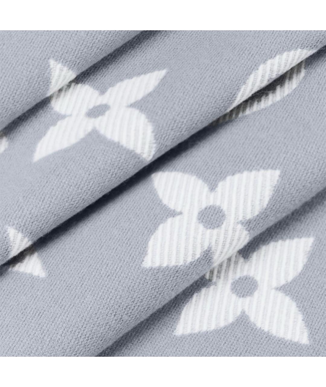 LOUIS VUITTON Серый шерстяной шарф, фото 3