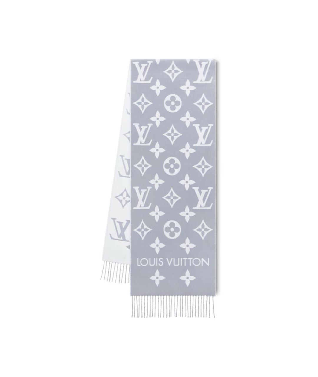 LOUIS VUITTON Серый шерстяной шарф, фото 1
