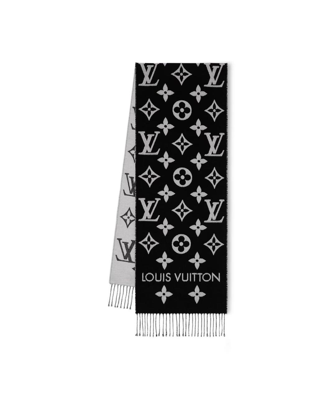 LOUIS VUITTON Черный шерстяной шарф, фото 1