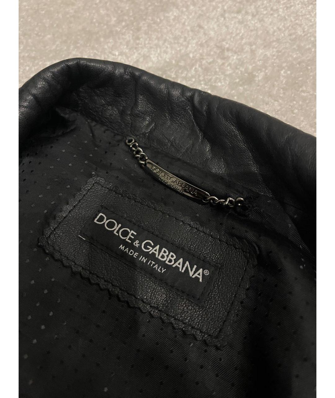 DOLCE&GABBANA Черная кожаная куртка, фото 3