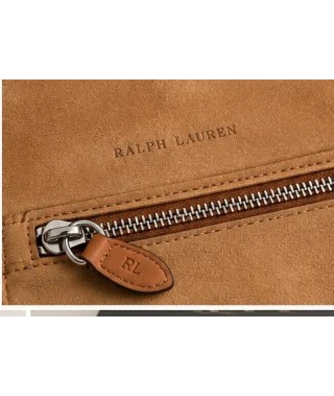 RALPH LAUREN Коричневая кожаная дорожная/спортивная сумка, фото 3