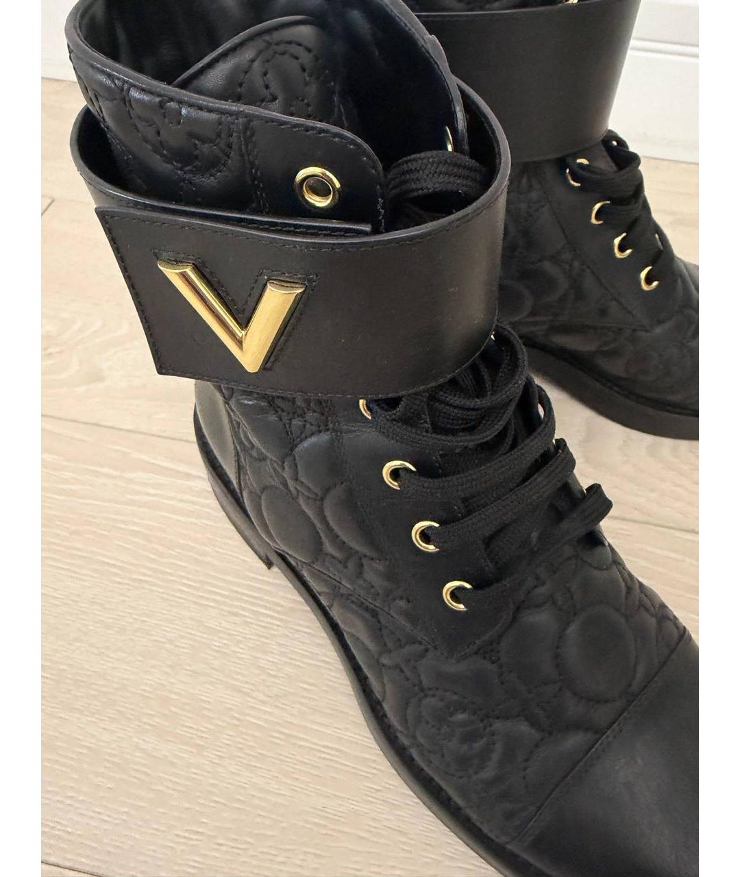 LOUIS VUITTON Черные кожаные ботинки, фото 6
