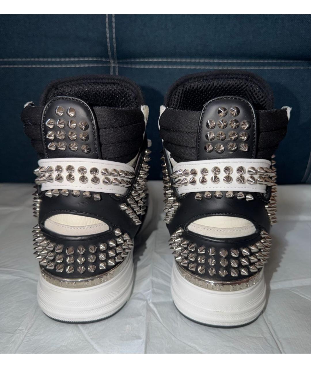 PHILIPP PLEIN Мульти кожаные высокие кроссовки / кеды, фото 4