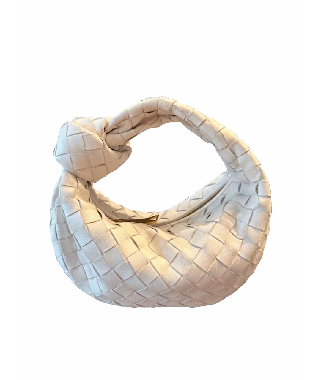 BOTTEGA VENETA Белая кожаная сумка с короткими ручками, фото 1