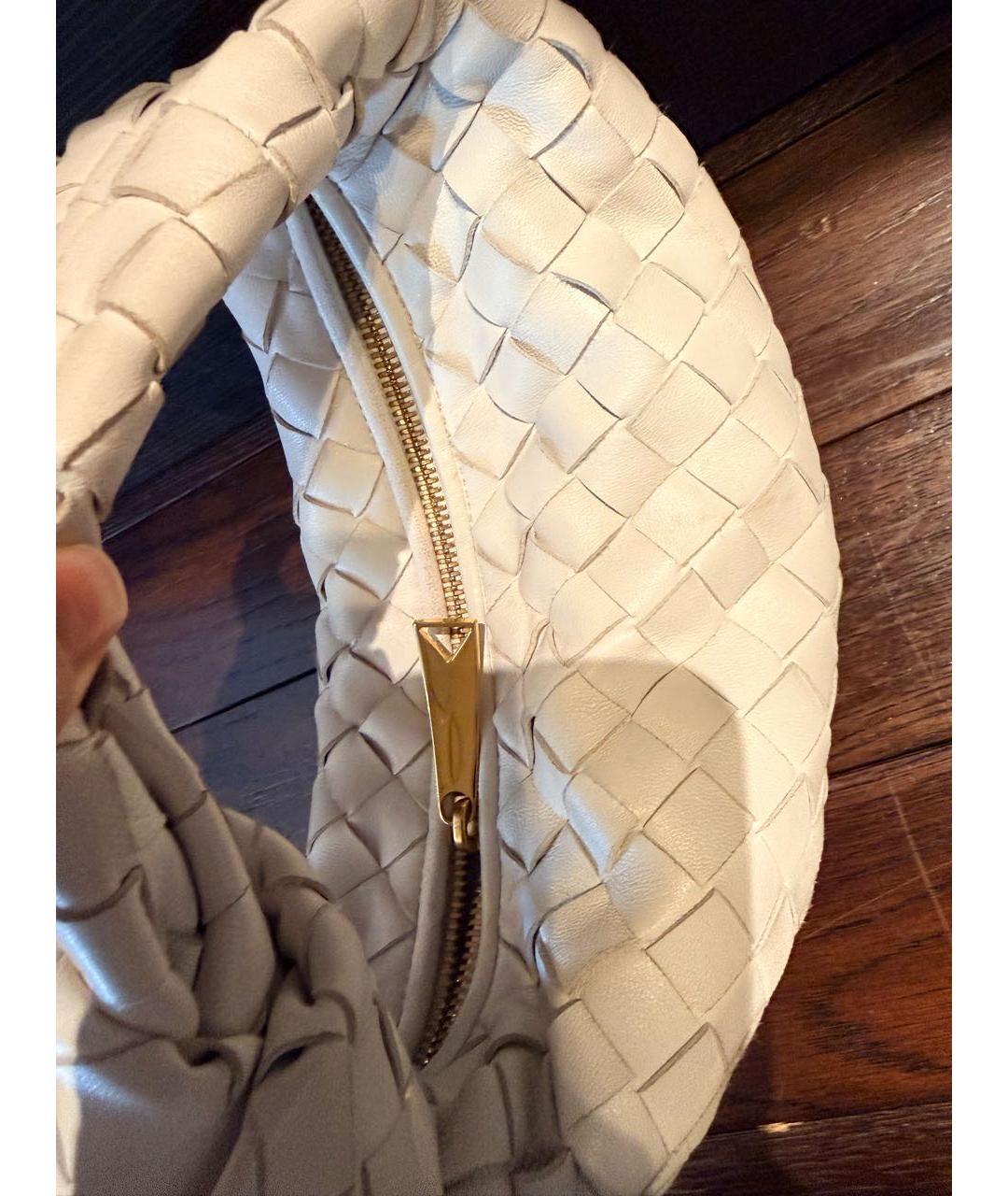 BOTTEGA VENETA Белая кожаная сумка с короткими ручками, фото 3