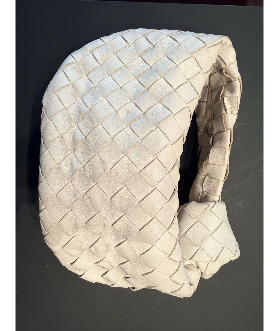 BOTTEGA VENETA Белая кожаная сумка с короткими ручками, фото 2