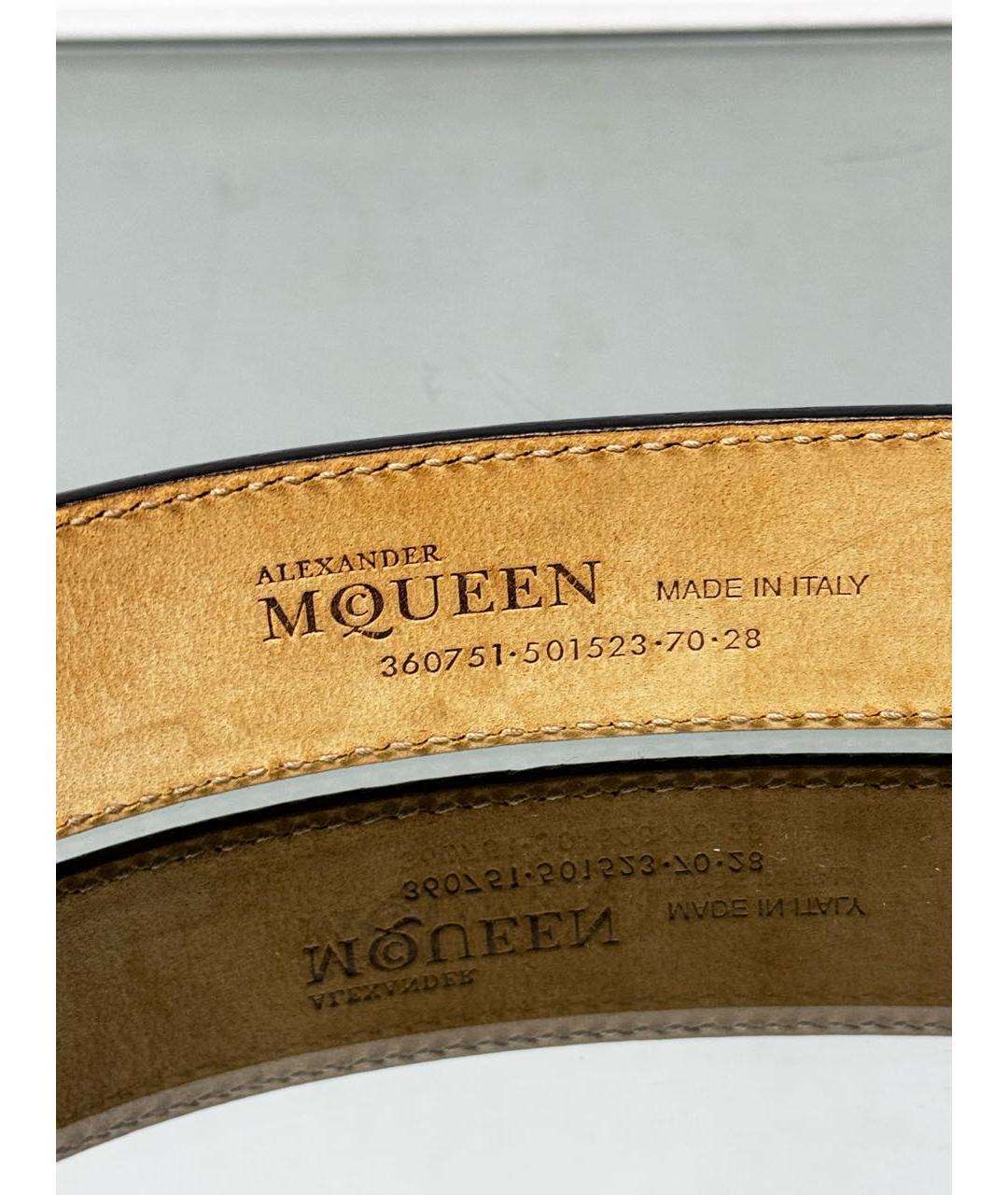 ALEXANDER MCQUEEN Черный кожаный ремень, фото 3