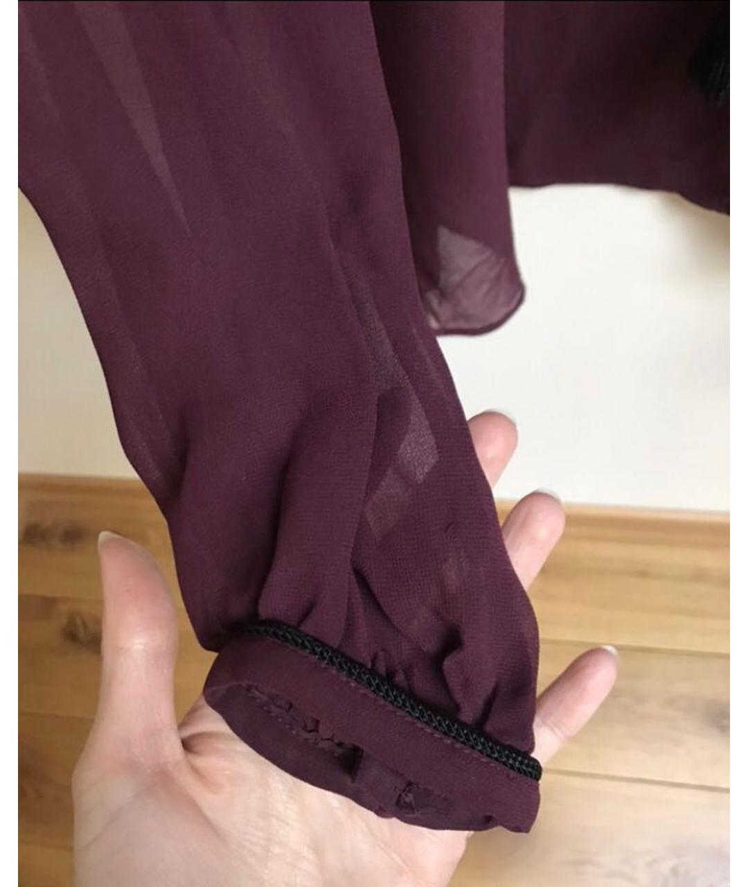 ALTUZARRA Бордовая шифоновая блузы, фото 6