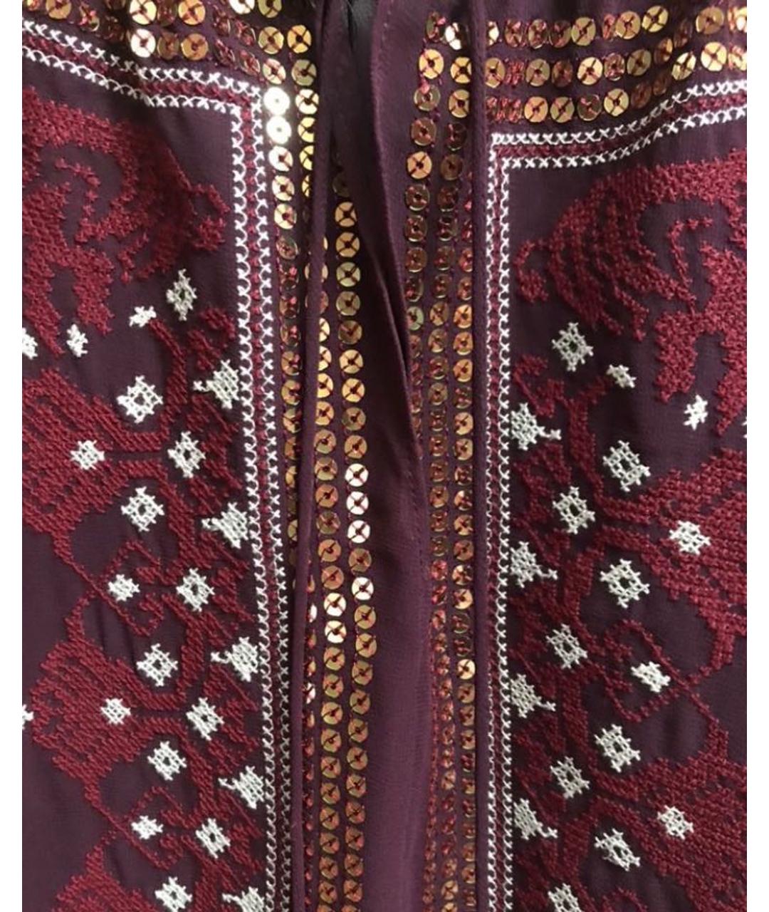 ALTUZARRA Бордовая шифоновая блузы, фото 2