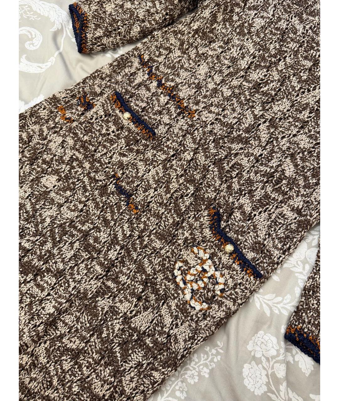 CHANEL Коричневое вискозное повседневное платье, фото 3