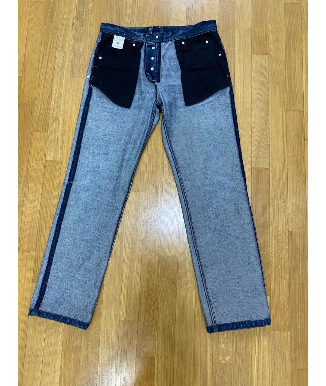 BIKKEMBERGS Синие хлопковые прямые джинсы, фото 3