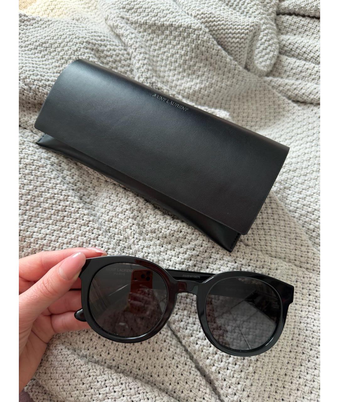 SAINT LAURENT Черные пластиковые солнцезащитные очки, фото 4