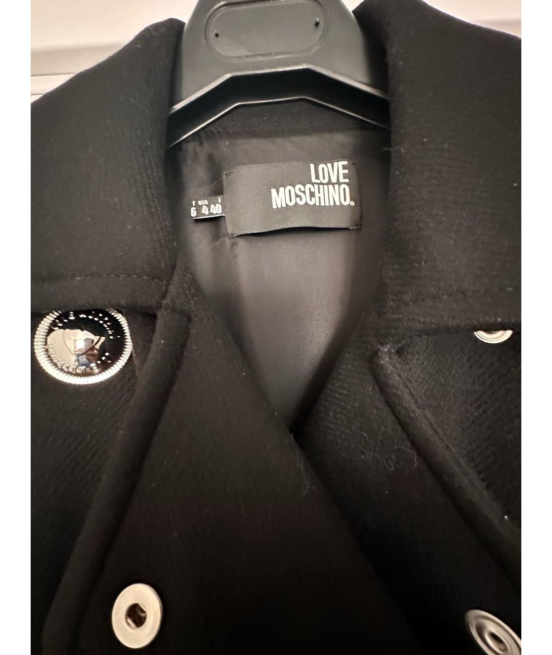 MOSCHINO Черное шерстяное пальто, фото 4