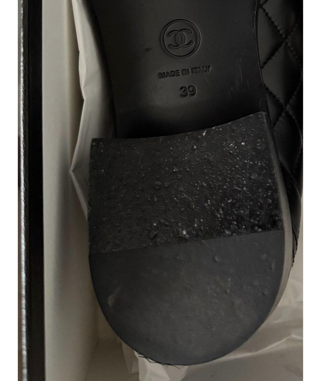 CHANEL Черные кожаные лоферы, фото 5