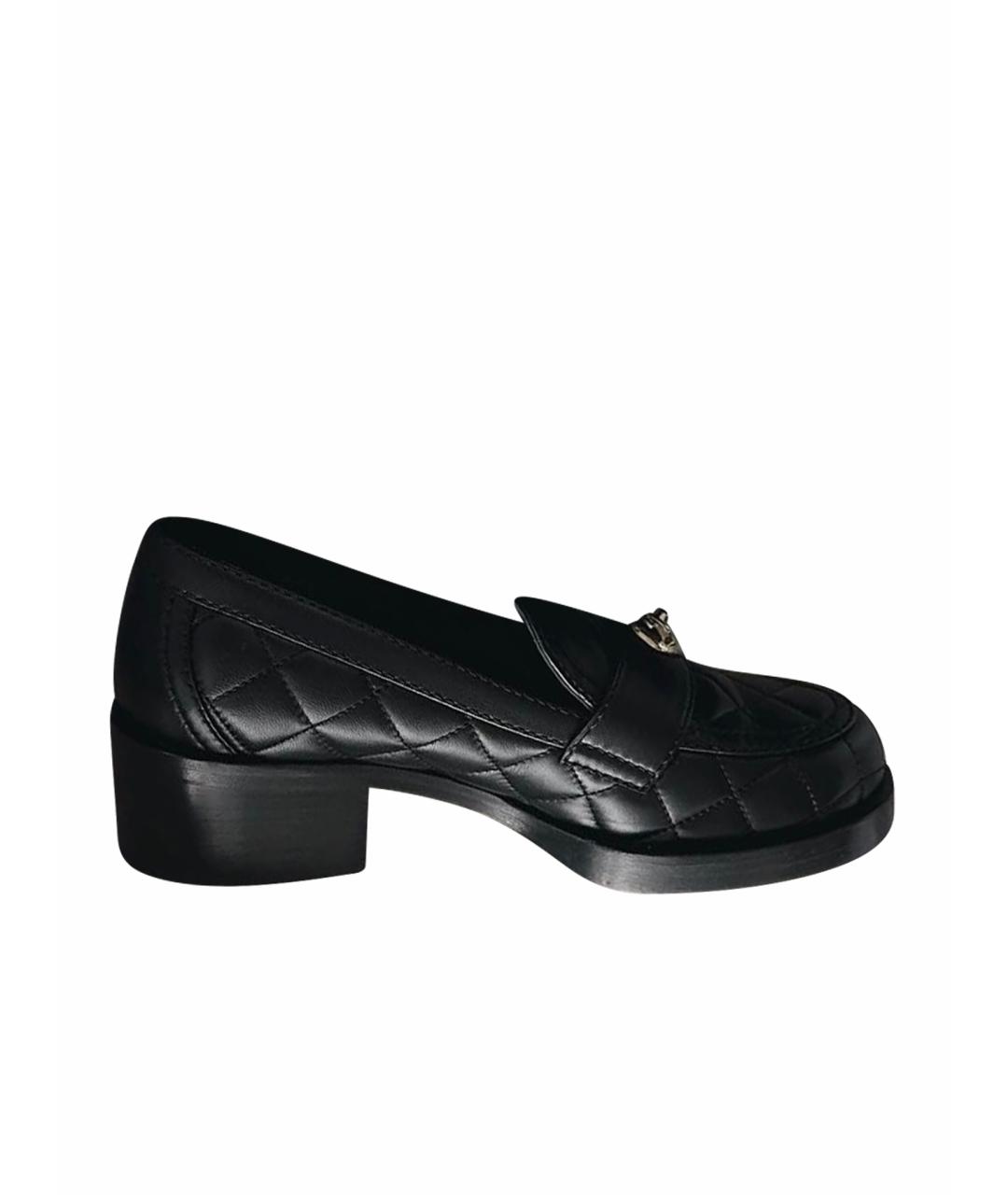 CHANEL Черные кожаные лоферы, фото 1