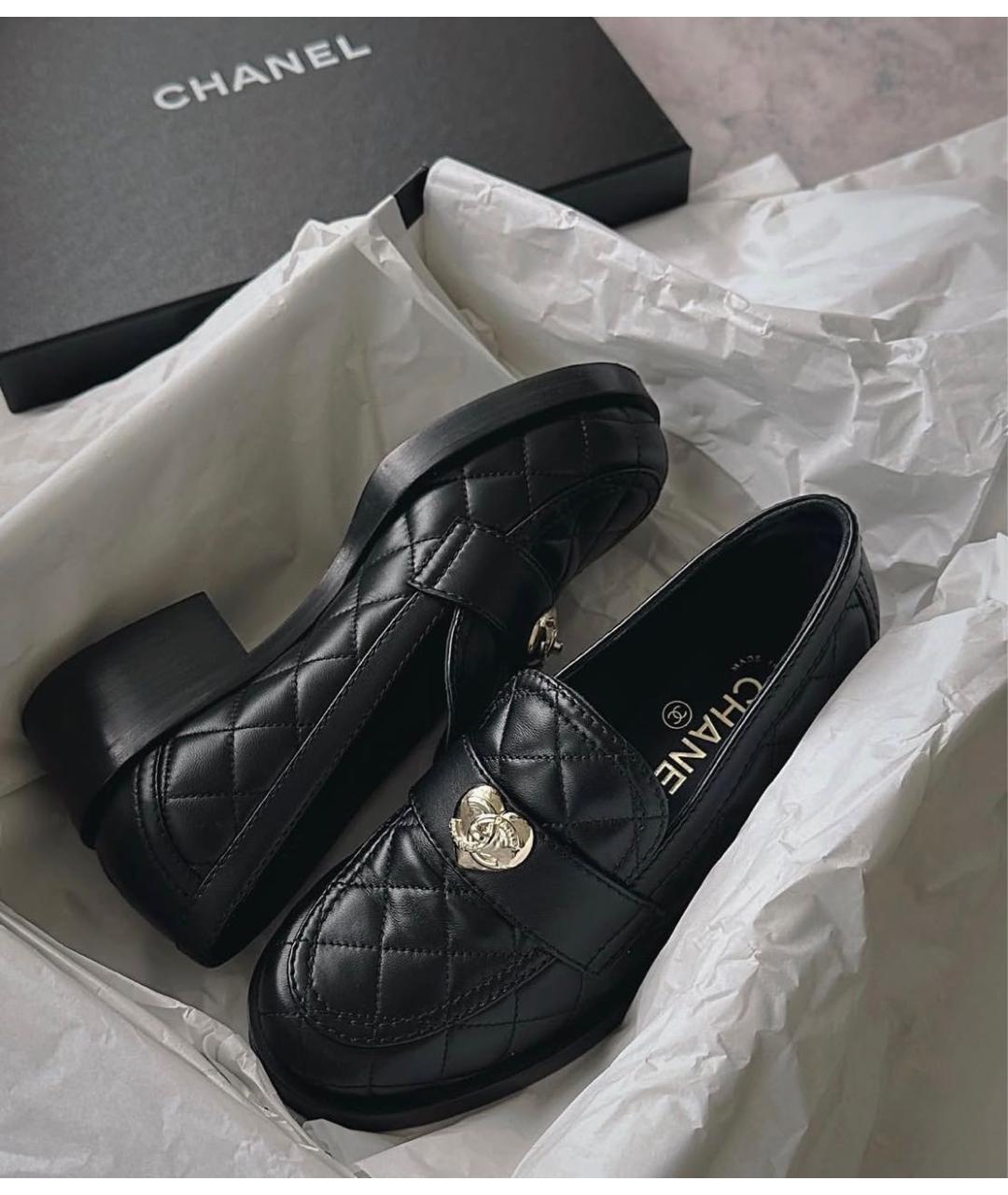 CHANEL Черные кожаные лоферы, фото 9