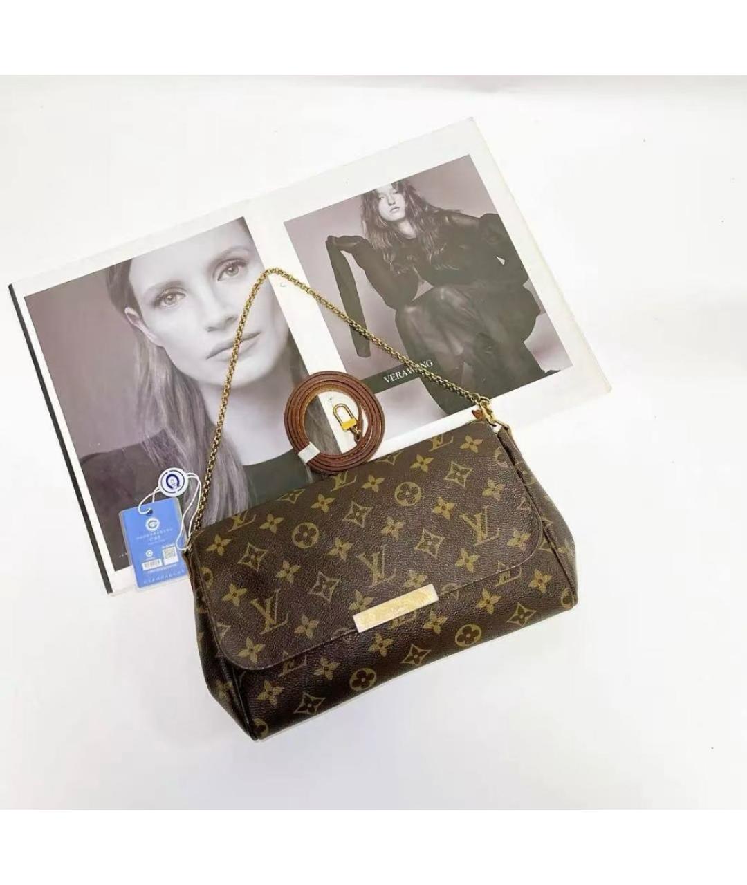 LOUIS VUITTON Коричневая сумка с короткими ручками из канвы, фото 6