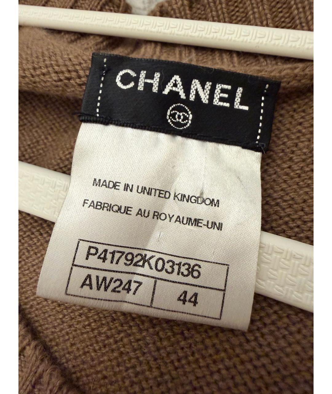 CHANEL Коричневое кашемировое повседневное платье, фото 4