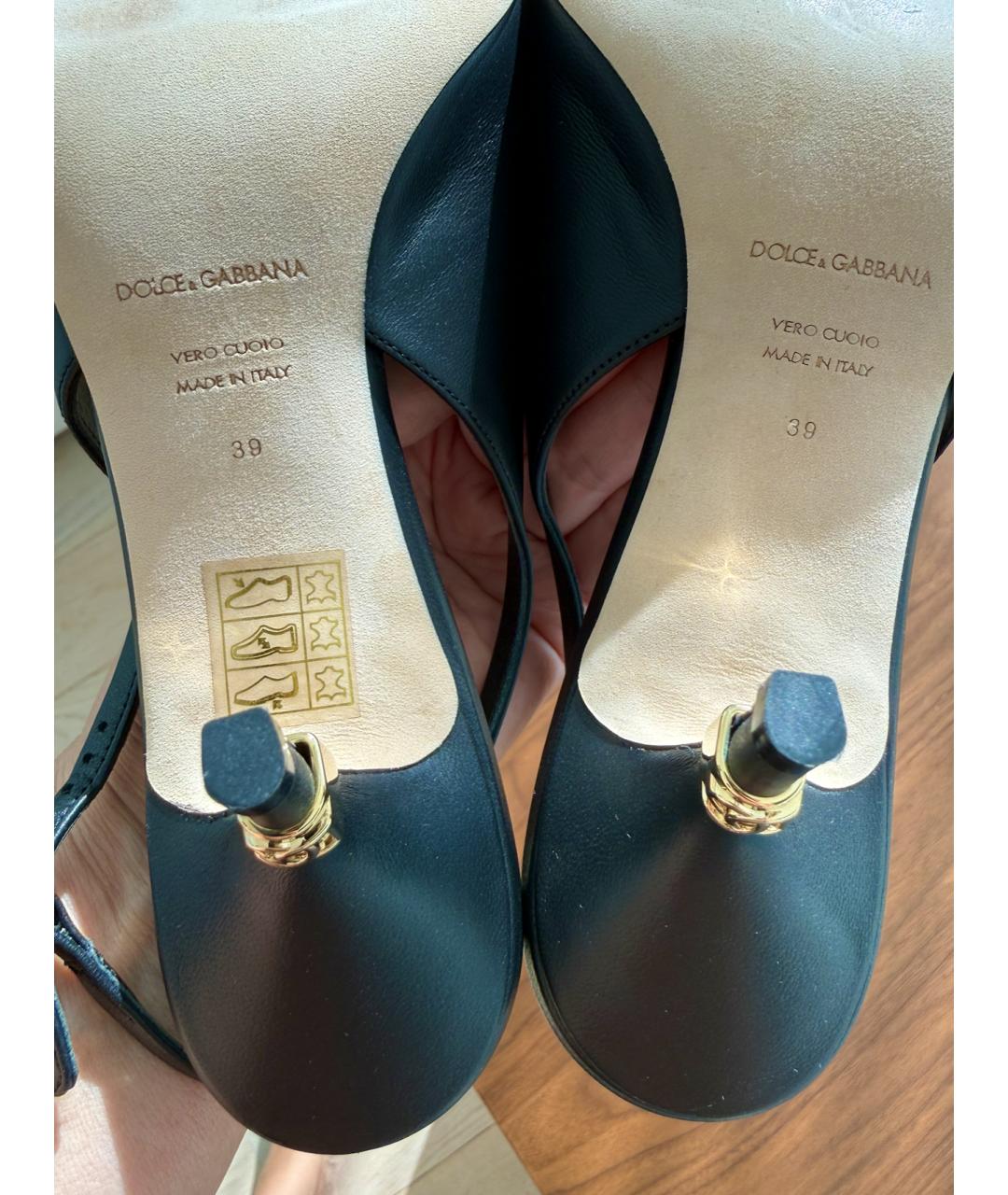 DOLCE&GABBANA Черные кожаные туфли, фото 5