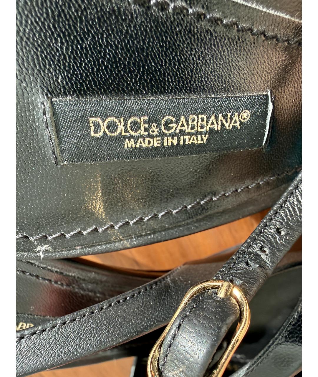 DOLCE&GABBANA Черные кожаные туфли, фото 9