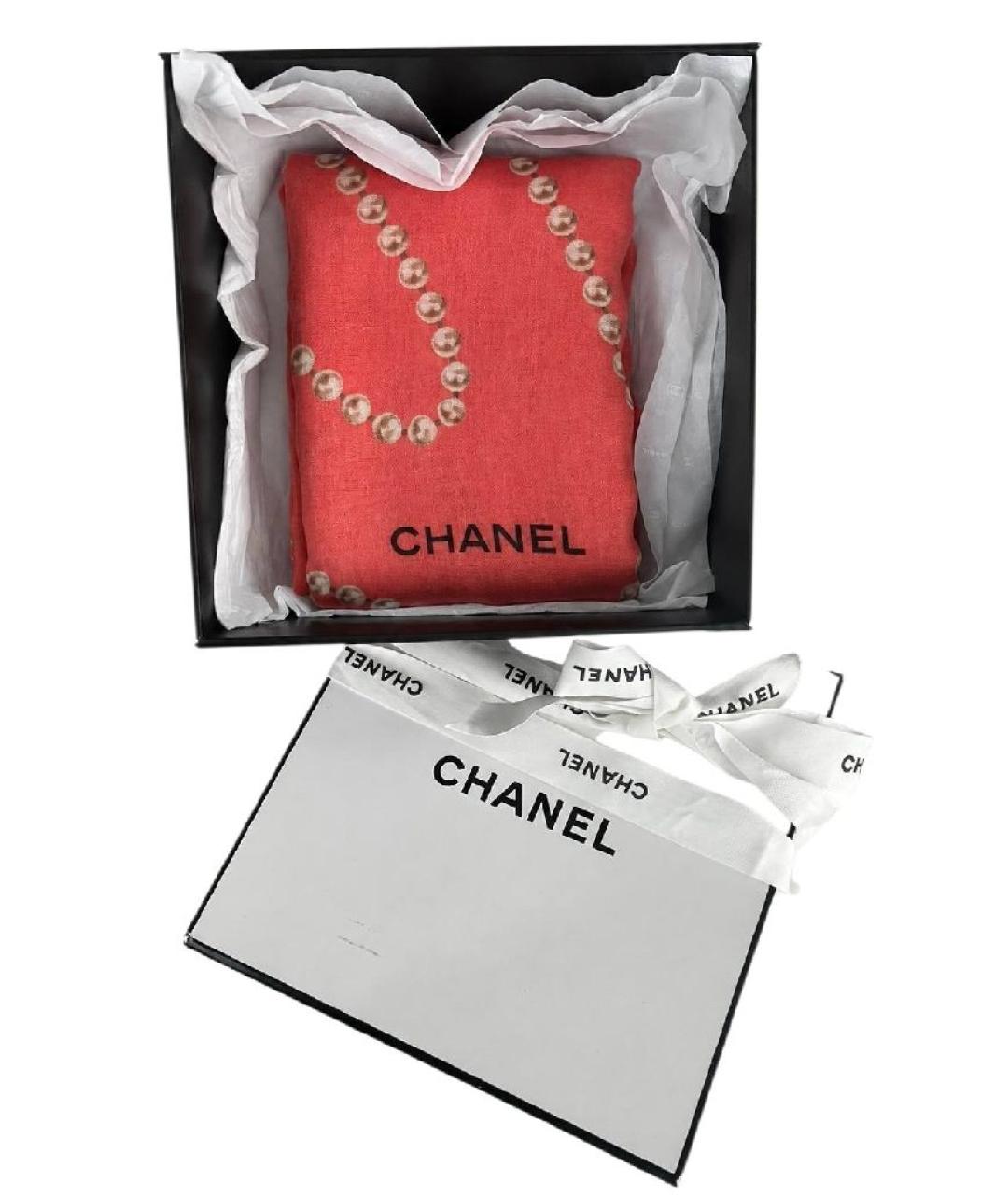 CHANEL Розовый кашемировый шарф, фото 5