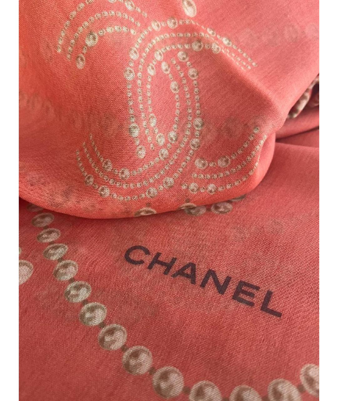 CHANEL Розовый кашемировый шарф, фото 4