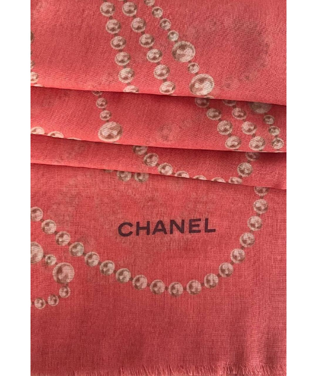 CHANEL Розовый кашемировый шарф, фото 2