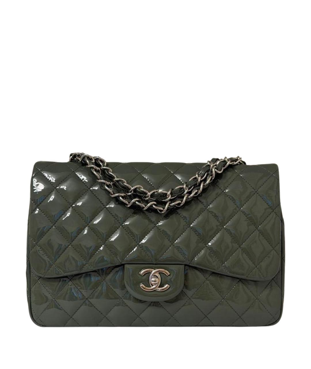 CHANEL Хаки сумка через плечо из лакированной кожи, фото 1
