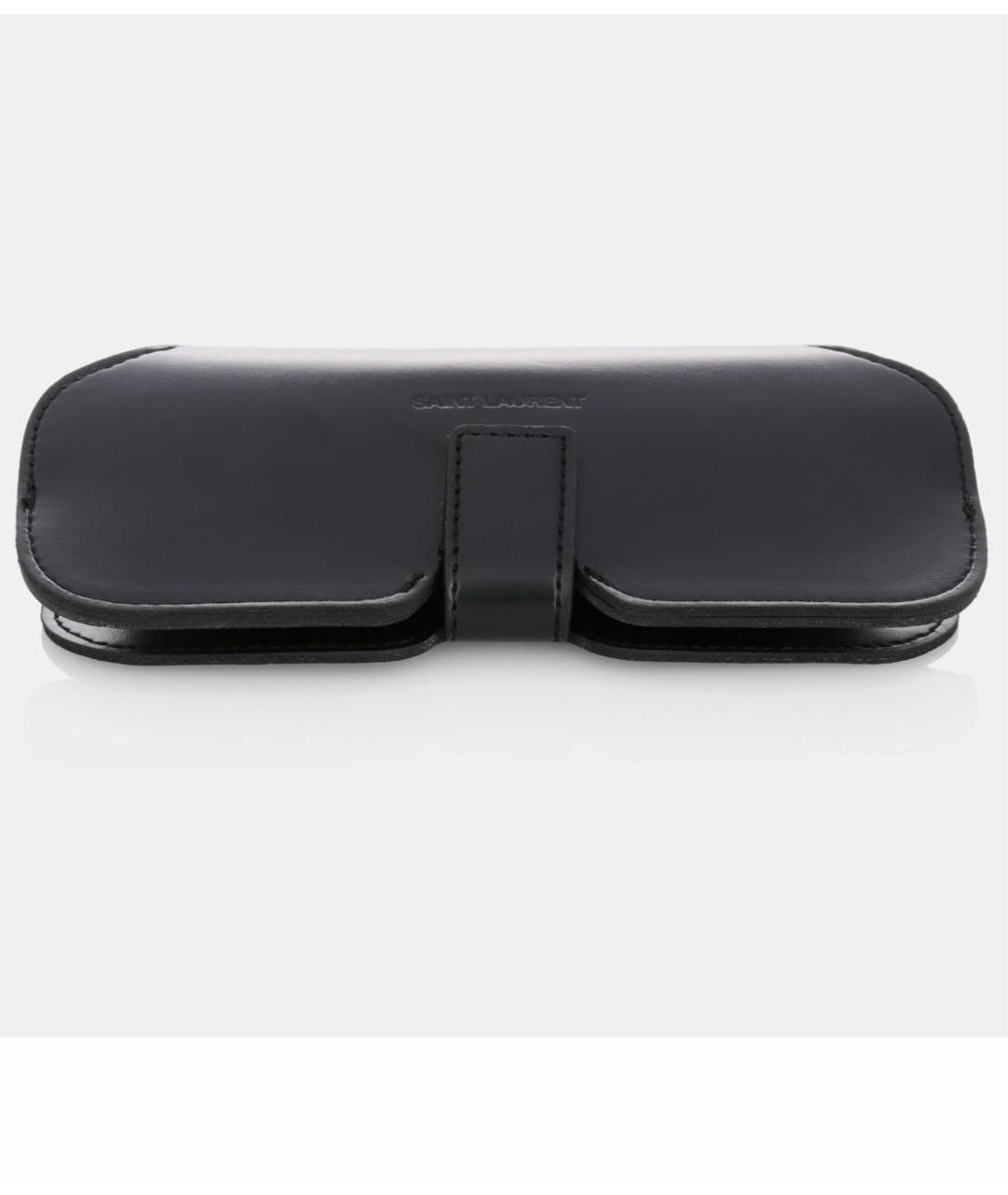 SAINT LAURENT Черные металлические солнцезащитные очки, фото 4