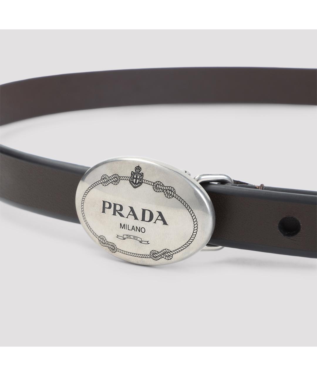 PRADA Коричневый кожаный ремень, фото 3