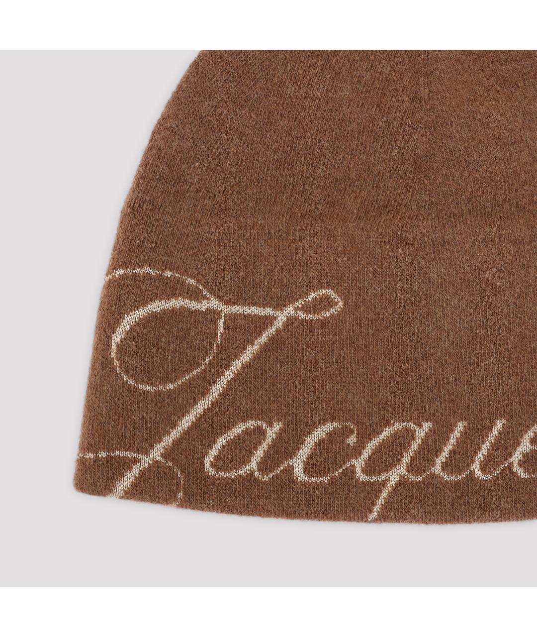 JACQUEMUS Коричневая шерстяная шапка, фото 4