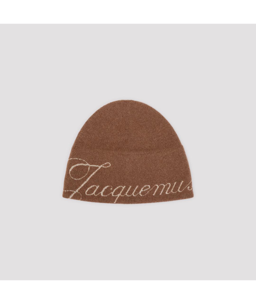 JACQUEMUS Коричневая шерстяная шапка, фото 2