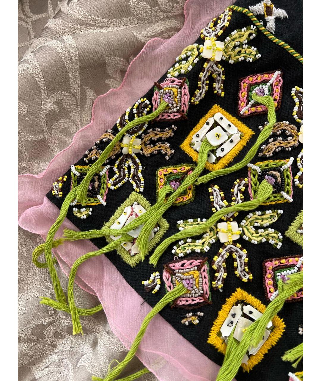 FENDI Черная шерстяная юбка миди, фото 4