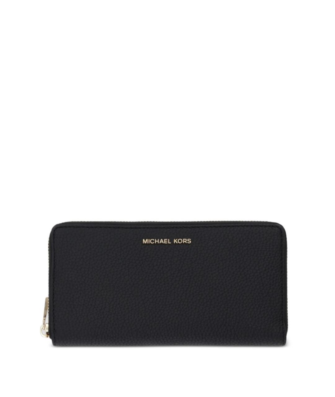 MICHAEL KORS Черный кожаный кошелек, фото 1