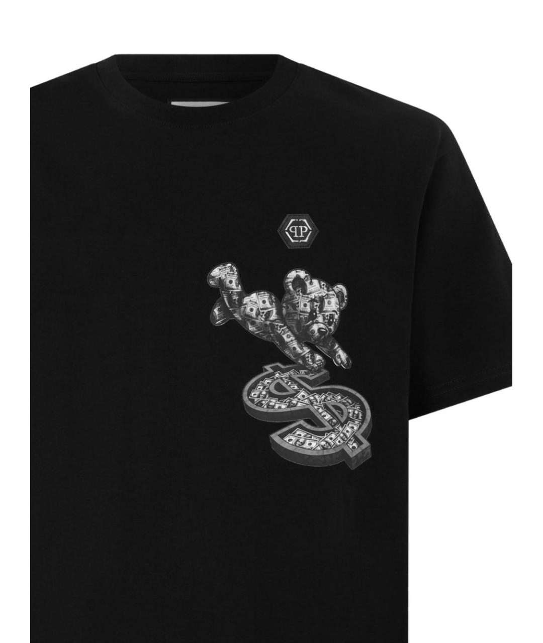 PHILIPP PLEIN Черная хлопковая футболка, фото 2