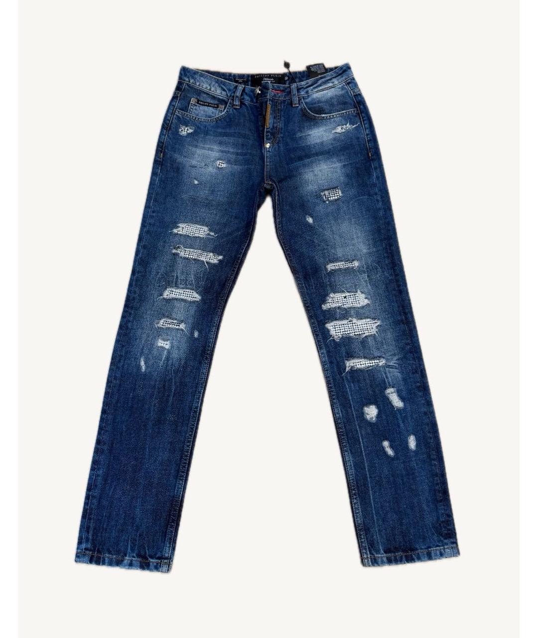 PHILIPP PLEIN Синие деним брюки узкие, фото 5